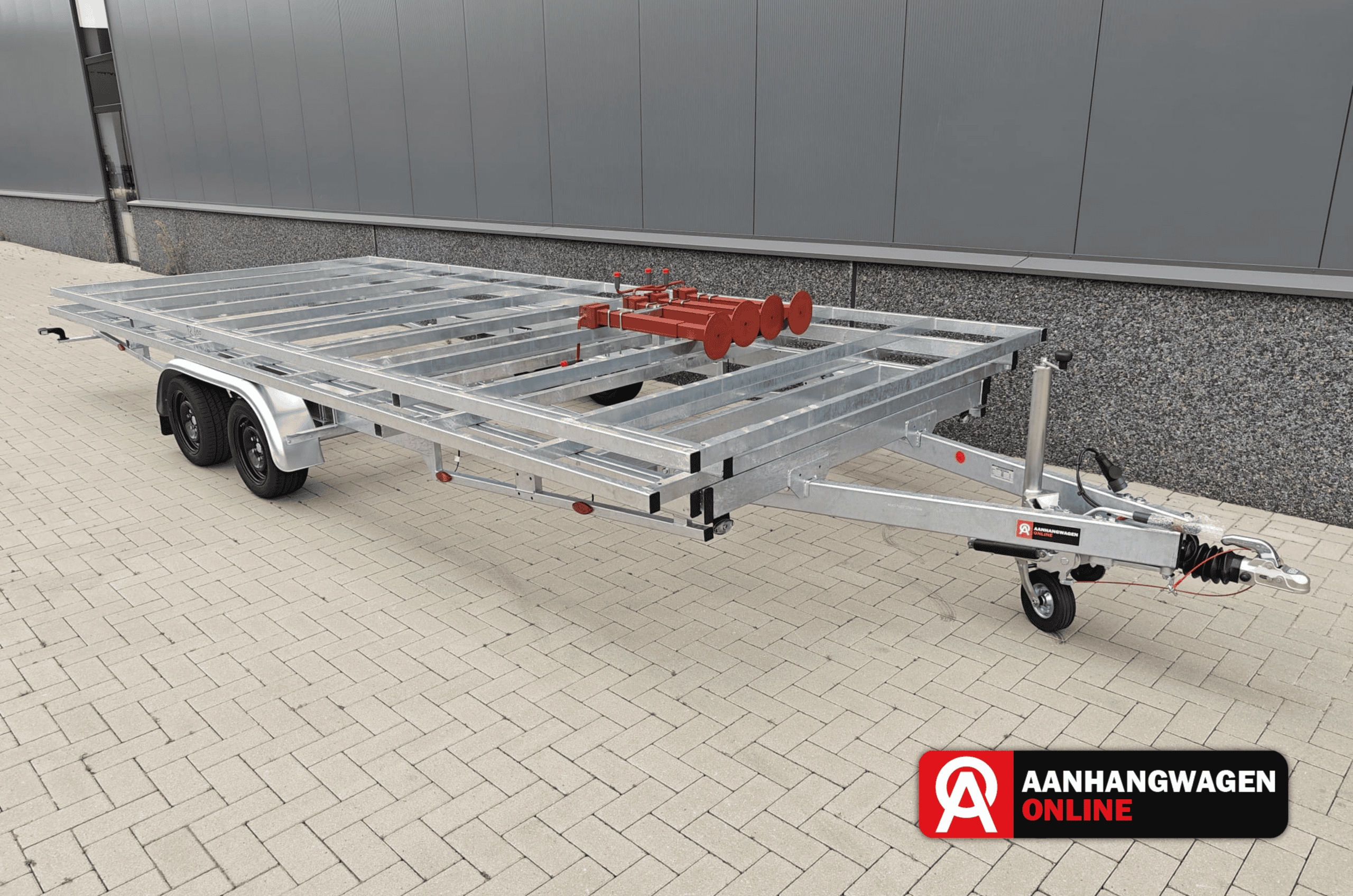 AO Vlemmix Detachable Trailer 600 plateau 2x1800kg + Extra deck + Set steunpoten (2)